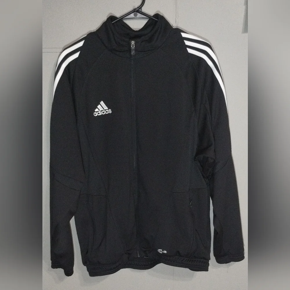 Adidas Black Jacket with White Accents